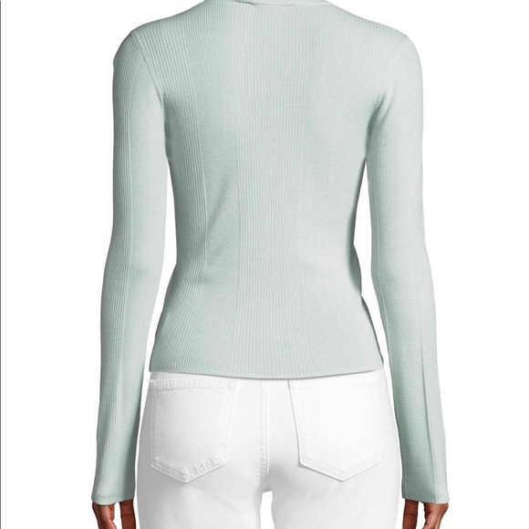 Theory Mint Green Ribbed Crew Neck Sweater - Picture 2 of 10